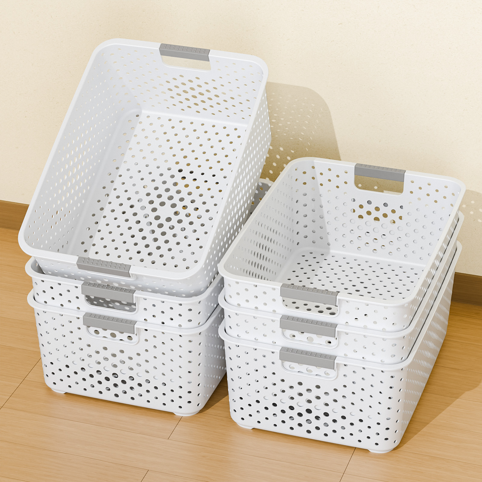 Snack cesta de almacenamiento cesta de plástico doméstica cocina baño cesta de almacenamiento de juguete caja de almacenamiento de escritorio dormitorio