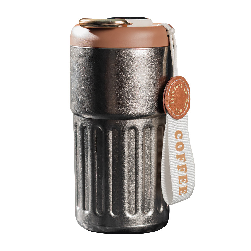 Pure titanium warm display coffee cup, cold preservation handle, portable car travel water cup, women's business, men's Ti titanium cup, portable Item Picture
