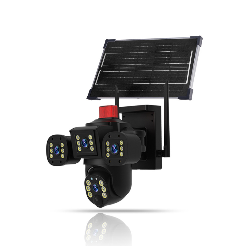 foozac三画面太阳能监控器夜视高清户外无电无网野外果园摄像头