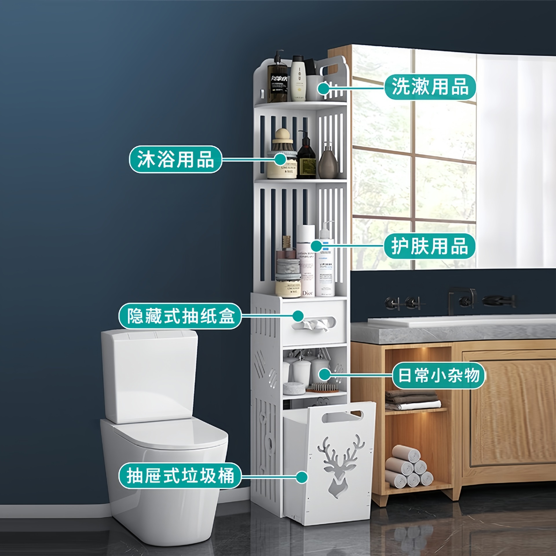 光轴/置物架/电视支架/桌面置物架/化妆台置物架细节图