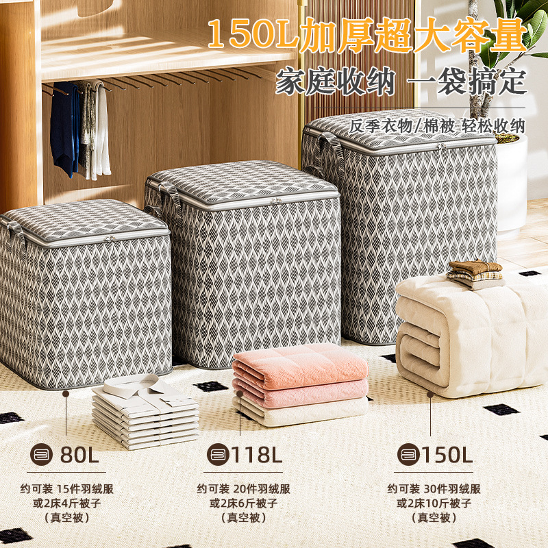 Quilt storage bag, household large-capacity fabric wardrobe, clothes and cotton quilt sorting bag, clothing moving storage wonder full figure