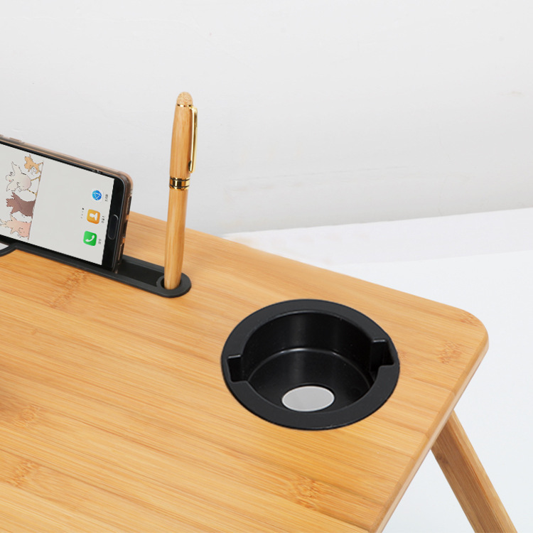 samexi bamboo folding table, laptop desk, small bed table, folding table for lazy people in the dormitory Specification image