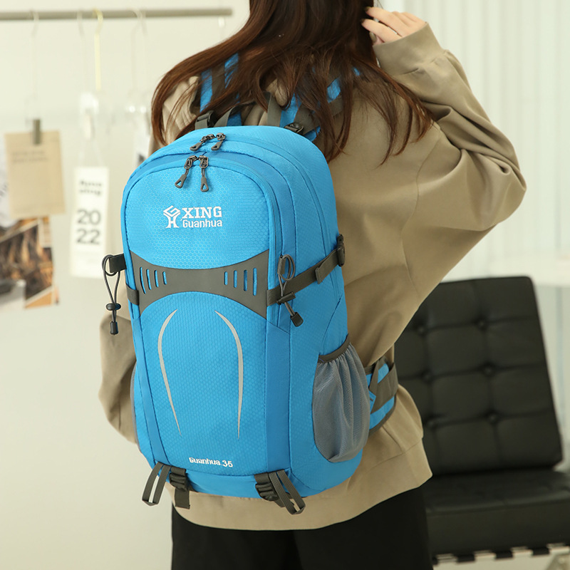 New water-repellent hiking bag, outdoor multi-functional large-capacity travel bag, load-reducing and wear-resistant suspended backpack, shoulder support Specification image