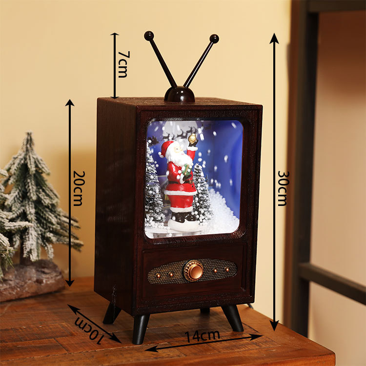 New Christmas decorations, mini retro TV sets, snowflakes, music, lighting, venue sets, props, cross-border exclusive supply Application Scenario