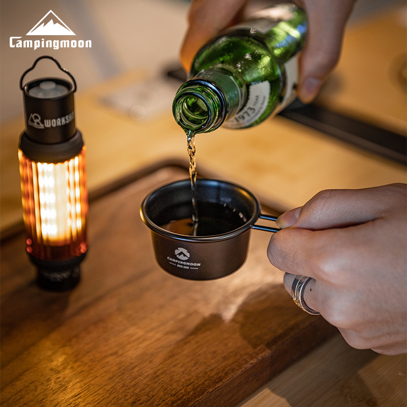 柯曼BKS-050不锈钢镀钛黑化烧酒雪拉杯便携户外露营咖啡功夫茶杯