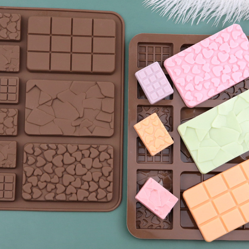 Accesorios para bebés y niños molde de galletas nuevo molde de chocolate de silicona en stock 9 líneas diferentes de página completa de silicona de grado alimenticio para hornear molde details Picture