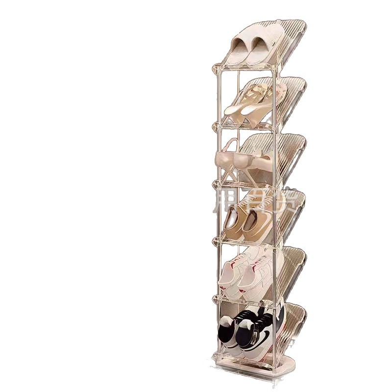 Light luxury home shoe rack, multi-layered, space-saving and easy-to-install stainless steel dormitory shoe cabinet storage rack Item Picture