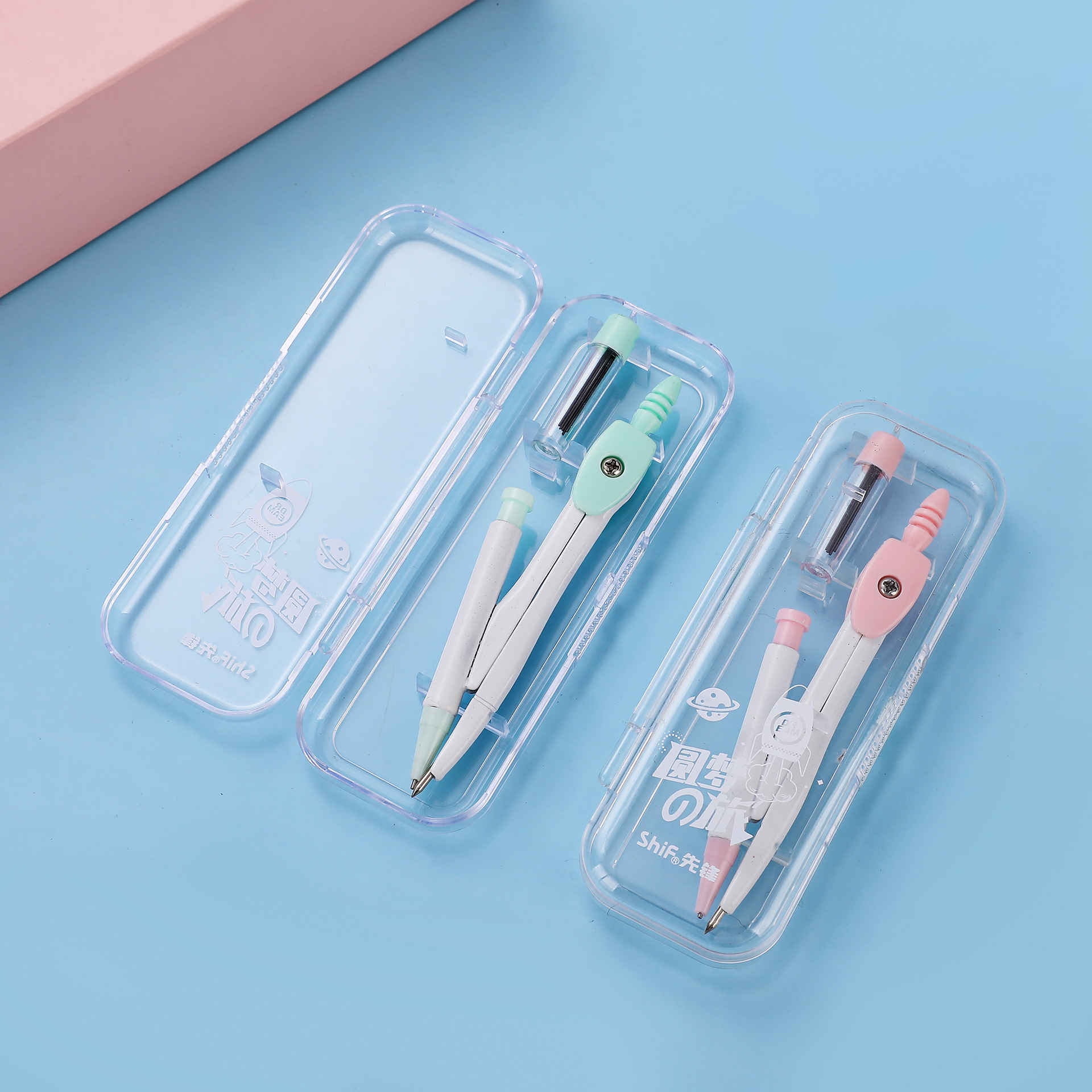 Pioneer 3116 Compass for Primary and Middle School Students' Drawing and Measuring Compass 2-piece Examination Set Specification image