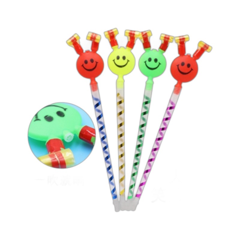 Large-sized smiling face, dragon, roll whistle, novel and nostalgic children's trumpet toys with sound are selling well at the street stall for wholesale Item Picture