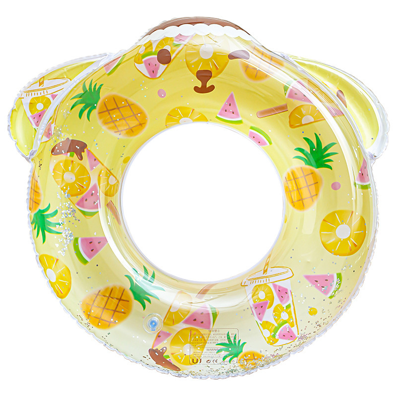 New thickened outdoor water inflatable toys for children's swimming rings in stock, popular life buoys with cartoon underarm designs for wholesale Item Picture