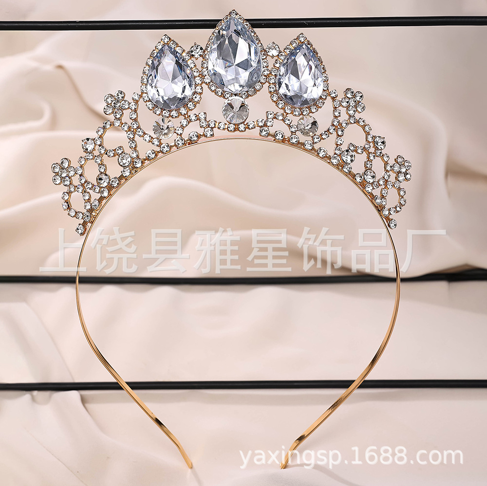 New diamond and silver princess headwear from Europe and America, grand and luxurious wedding dress, super glittering crystal bridal hairpin Specification image