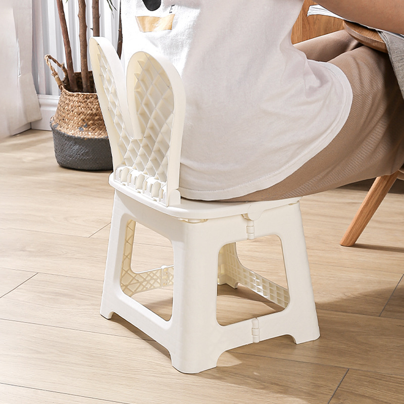 Foldingchair Rabbit Children's folding backrest chair, thickened portable home chair, simple style outdoor stool Application Scenario