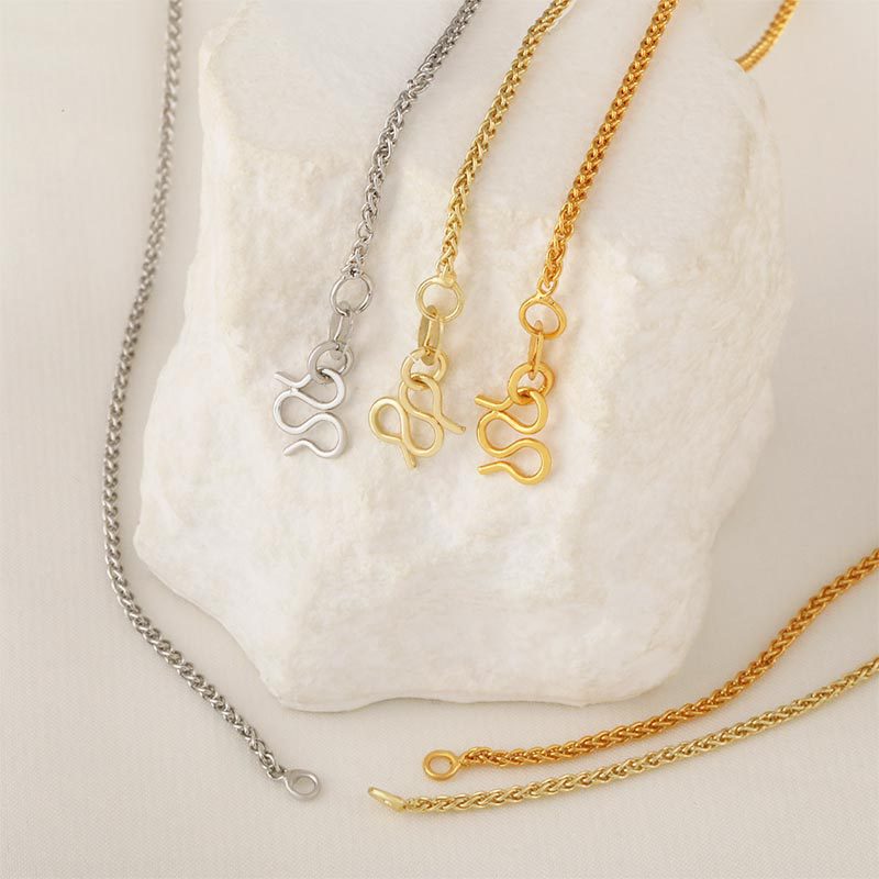 Honglu M buckle Chopin chain plated with 24K gold, elegant and high-end for women, copper-plated bare chain, versatile design, collarbone chain necklace Specification drawing