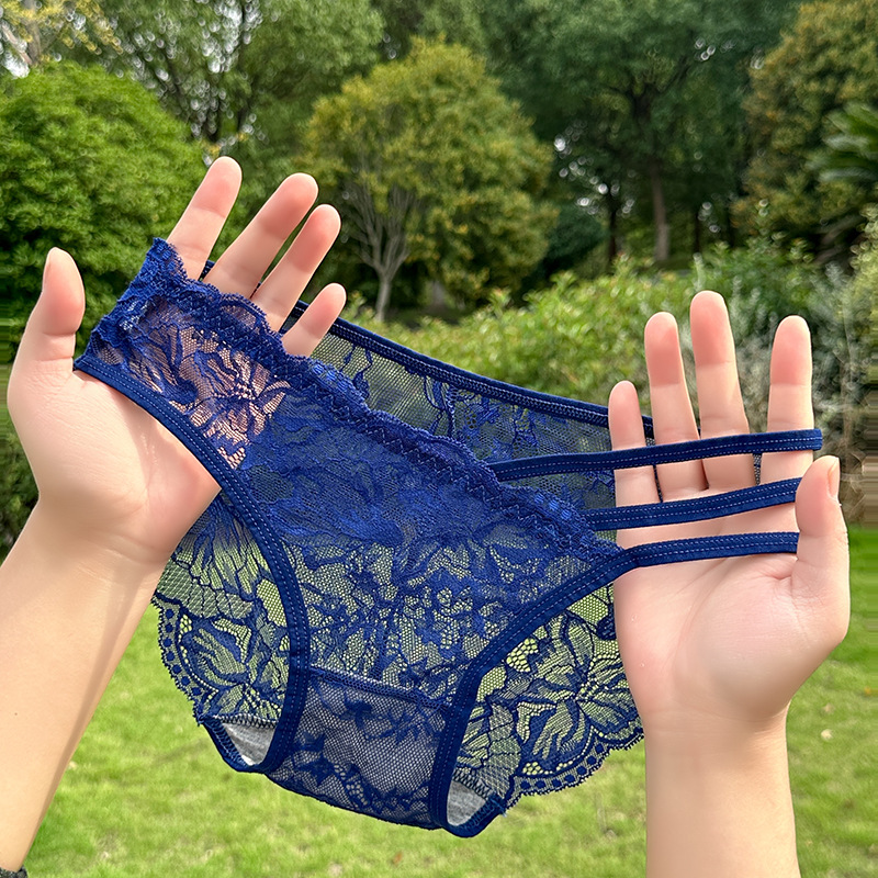 There are multiple styles of women's underwear available, including purple lace high-waisted pure cotton tight-fitting underpants and cartoon sexy thongs details Picture