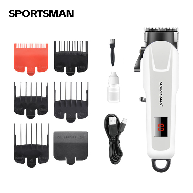 SPORTSMAN SM-738 Hair Clipper Set - LCD Digital display Electric Hair Clipper for Men - Oil Head Engraving Electric Clipper Hair Clipper set Item Picture