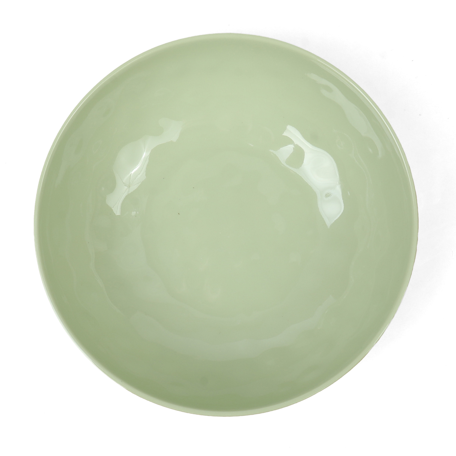 Export supply of melamine shock-resistant tableware, kitchen household round plates, hotel and restaurant plates, light green round dining bowls and plates details Picture