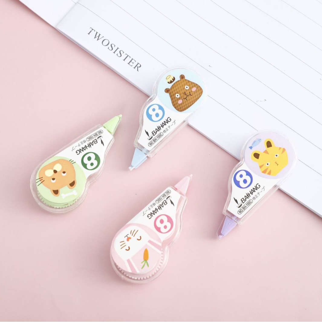 High appearance level primary school student correction tape Cartoon little animal series correction tape school stationery correction tape