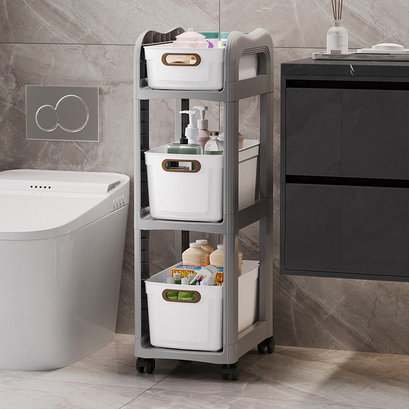 The schoolbag rack, drawer-type movable trolley, book storage rack under the table, multi-layer bookshelf and mobile rack save space Specification image