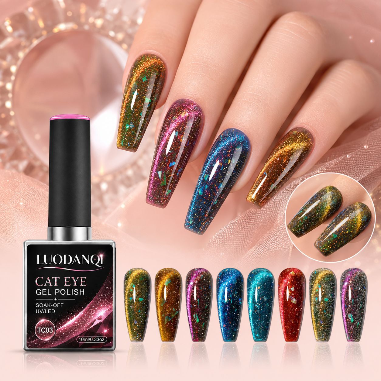New 9D cat's Eye glue, 6-color Starry Sky Dream Series, high-end Luxury series, factory direct sales, exclusive for nail salons Specification image