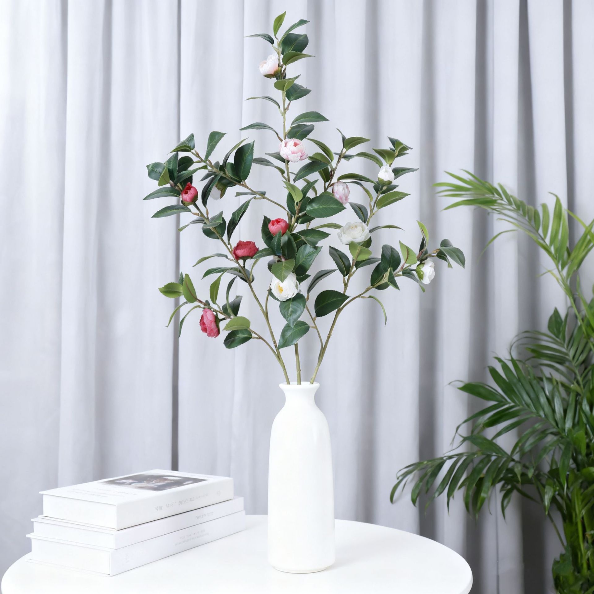 小茶花仿真花韩式轻奢茶玫花束室内家居摆件客厅卧室花艺装饰假花产品图