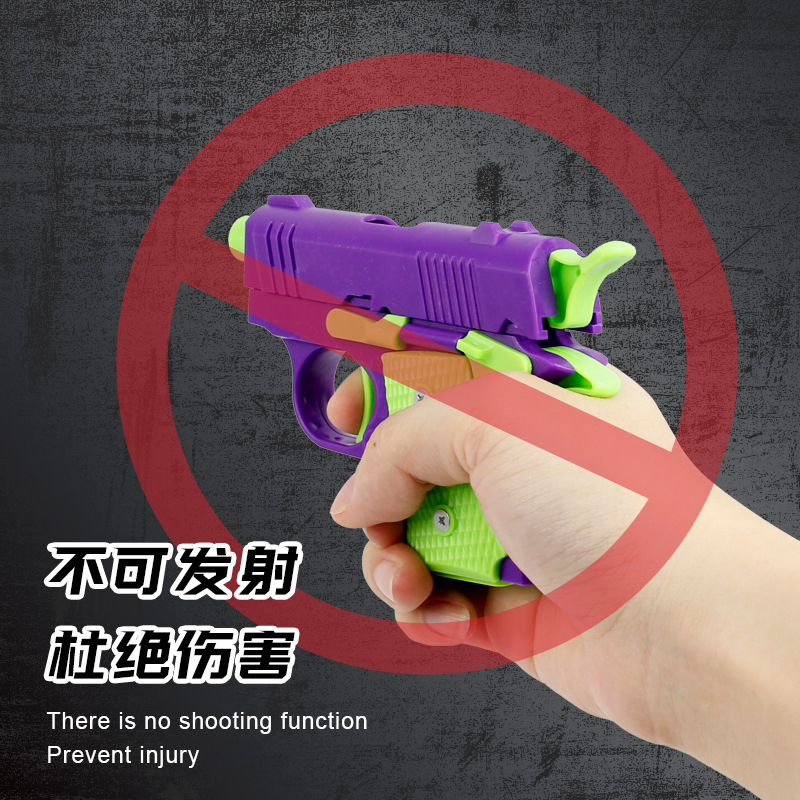 Douyin's same style Radish gun 1911 Baby toy gun Gravity Radish gun toy 3d printed small gun relieve pressure Specification image