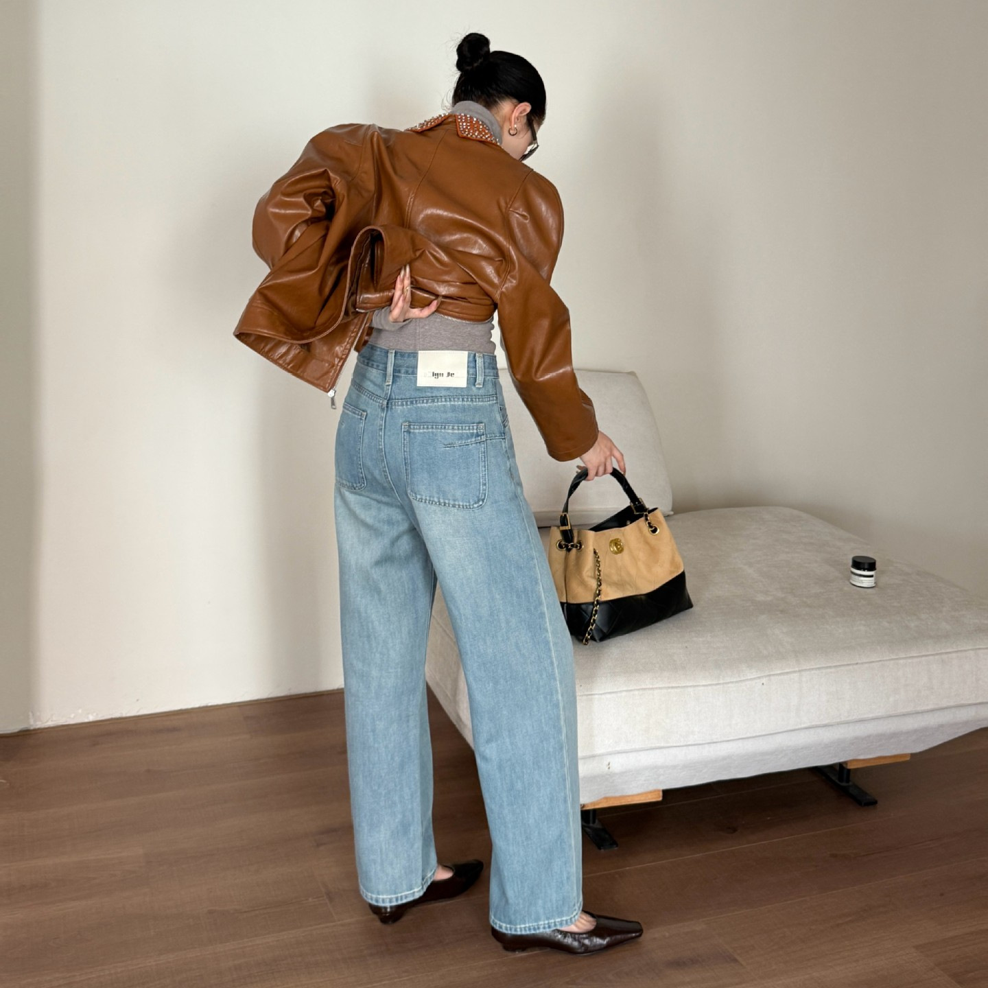 Yunchang Tencel Lyocell cotton Jeans for Women 2025 Autumn New Style straight-leg casual Trousers K0007 Specification image