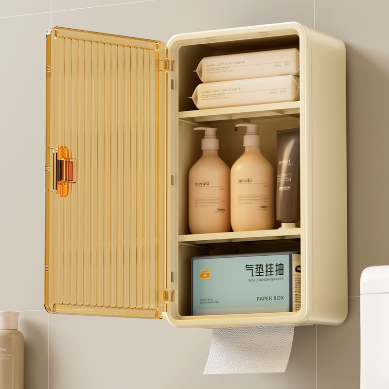 Wall-mounted tissue box, transparent, high-appearance-level storage rack, high-end storage box, simple large tissue box Specification image