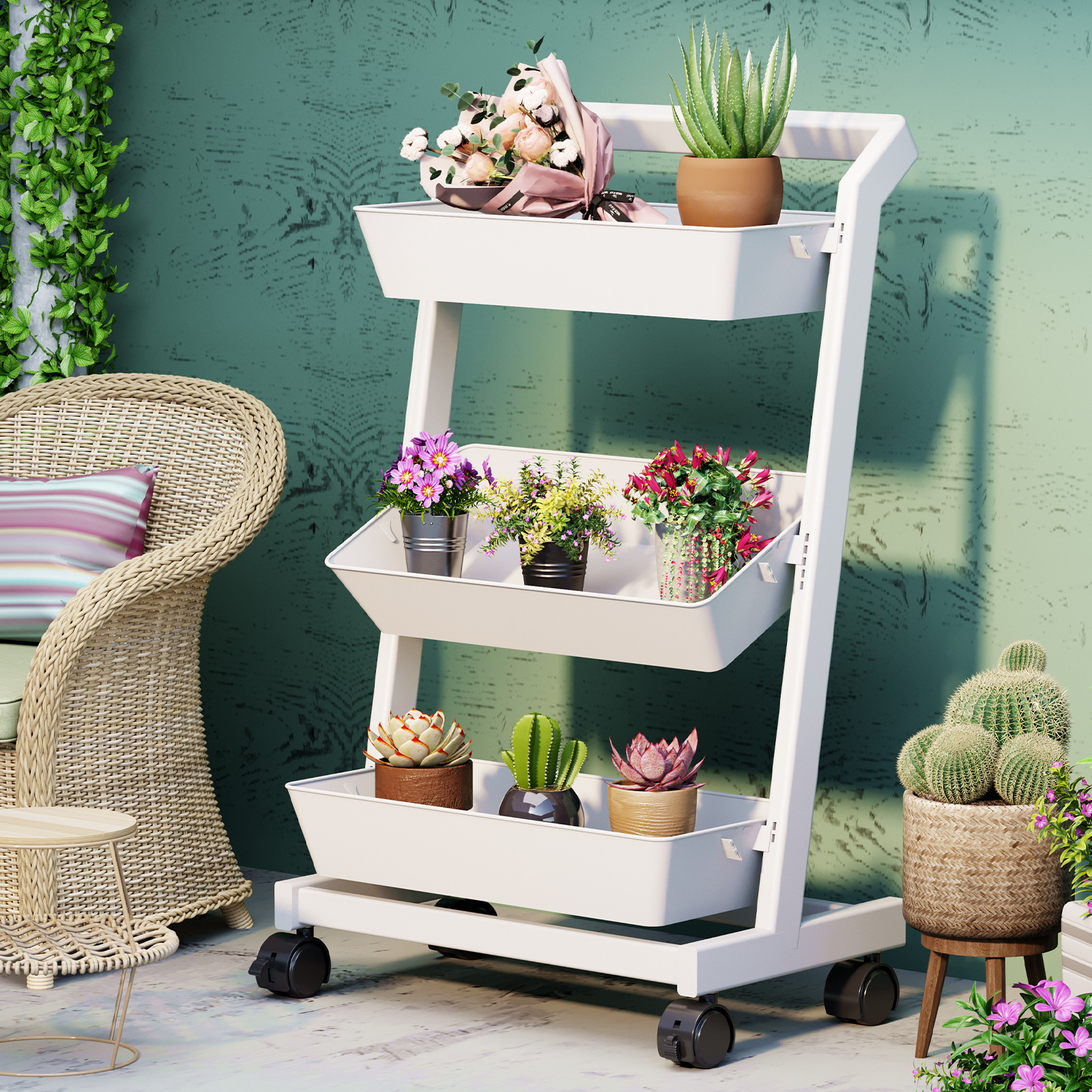 ويمكن تفكيك سلة سلة الفواكه والخضروات التي تُركَّب على أرصفة مطبخية Specification image
