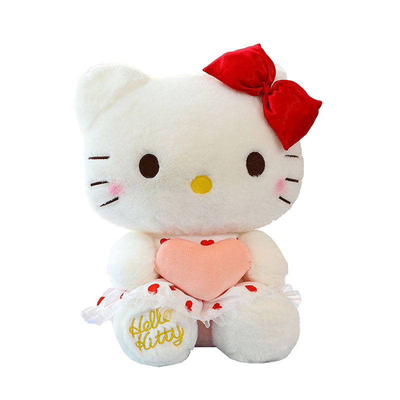New heart-hugging KT cat doll, gauze dress, hellokitty plush toy, Hello Kitty birthday gift wholesale Item Picture