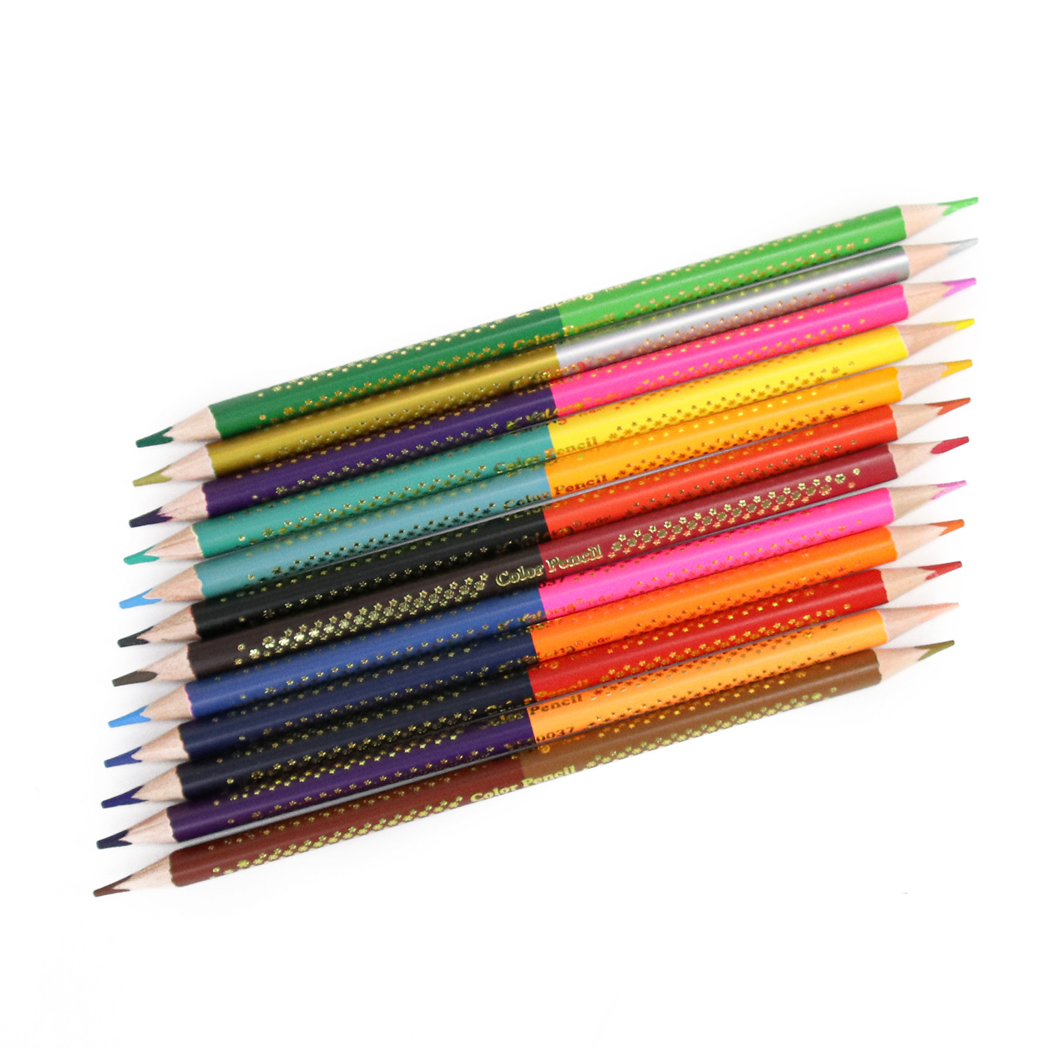 Yalong's new wholesale children's art products - 24-color double-headed colored wooden pencils for cross-border exclusive supply Item Picture