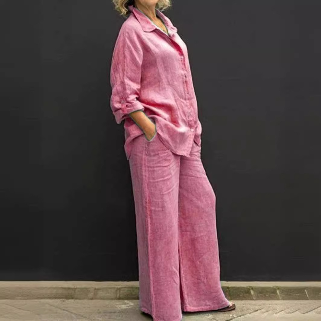 New women's shirt set for foreign trade, 2025 casual urban set, independent station women's clothing, AliExpress, Amazon details Picture