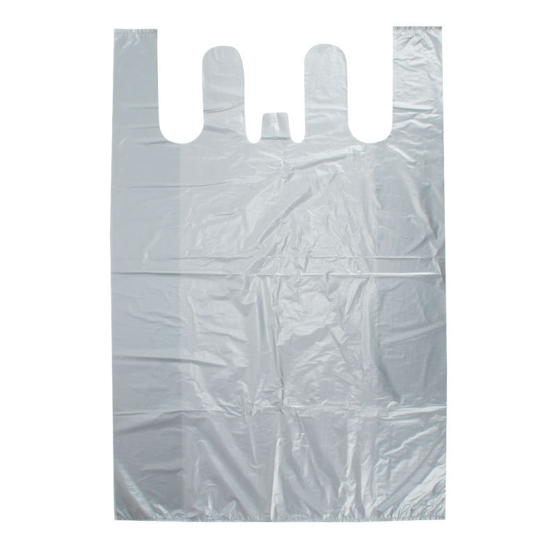 Silver-gray large plastic bag, vest bag, thickened clothing packaging bag, portable moving and storage convenient bag, large bag Item Picture