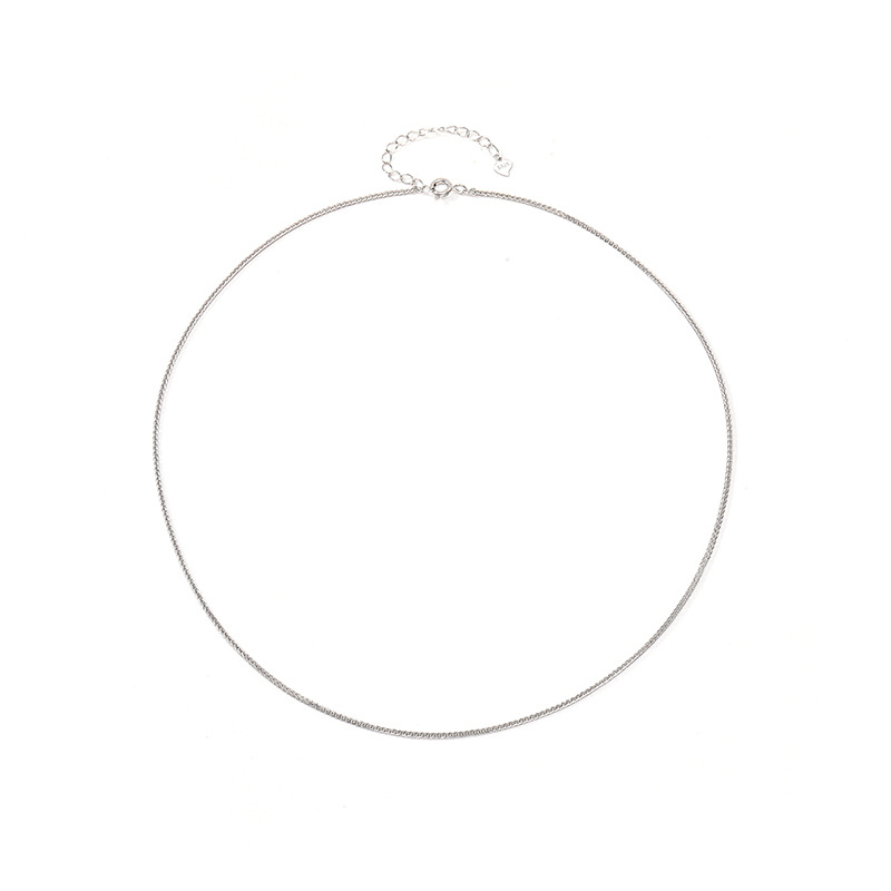 项链女锁骨链裸链无吊坠O字链肖邦链瓦片链盒仔链925纯银饰品尾链详情图5