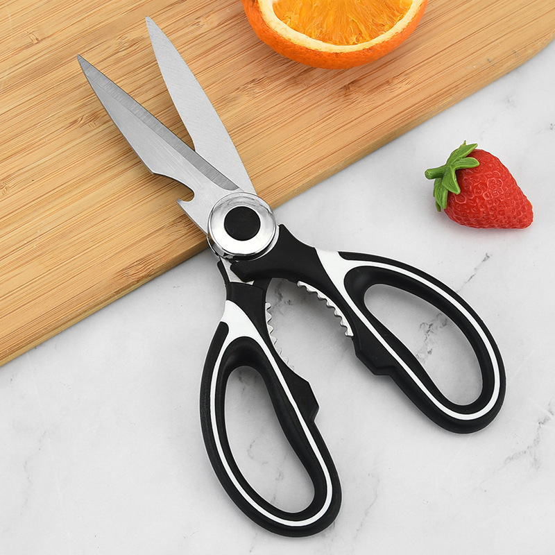 Stainless steel kitchen scissors for cutting chicken bones and vegetables, high-hardness, sharp, multi-functional scissors, Yangjiang knives, scissors tools, panda scissors Specification image
