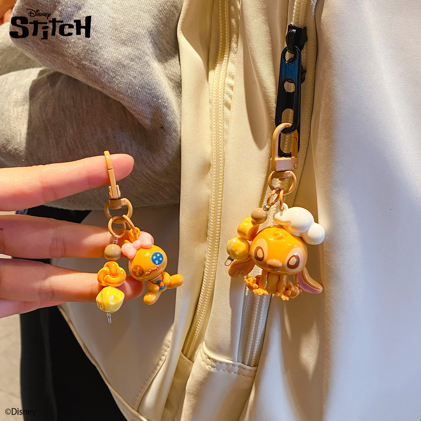 Official Stitch Bakery series keychains, cute cartoon little nose, couple pair keychain bag pendants Specification image