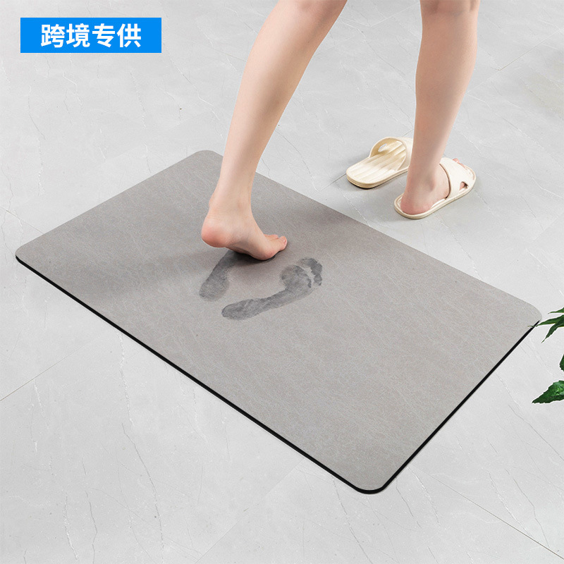 跨境亚马逊纯色硅藻泥地垫家用卫生间防滑脚垫吸水速干浴室地垫