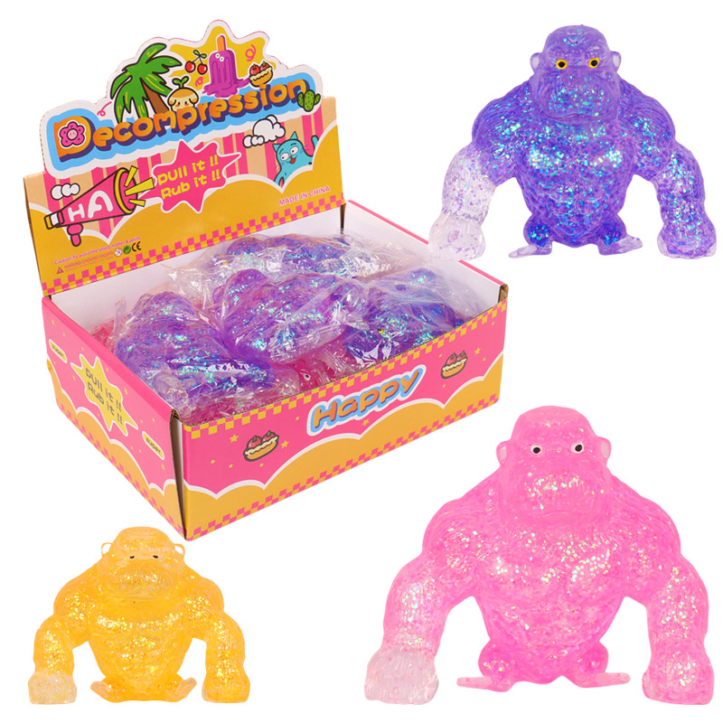 New pectin gold powder stress-relieving Gorilla Cross-border foreign trade sand stretching two-color gorilla Stress-relieving and venting toy Item Picture