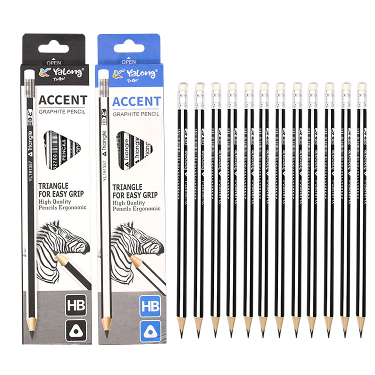 Yalong Cross-border's 2023 student new design of cork HB pencils with erasers, suitable for schools and offices