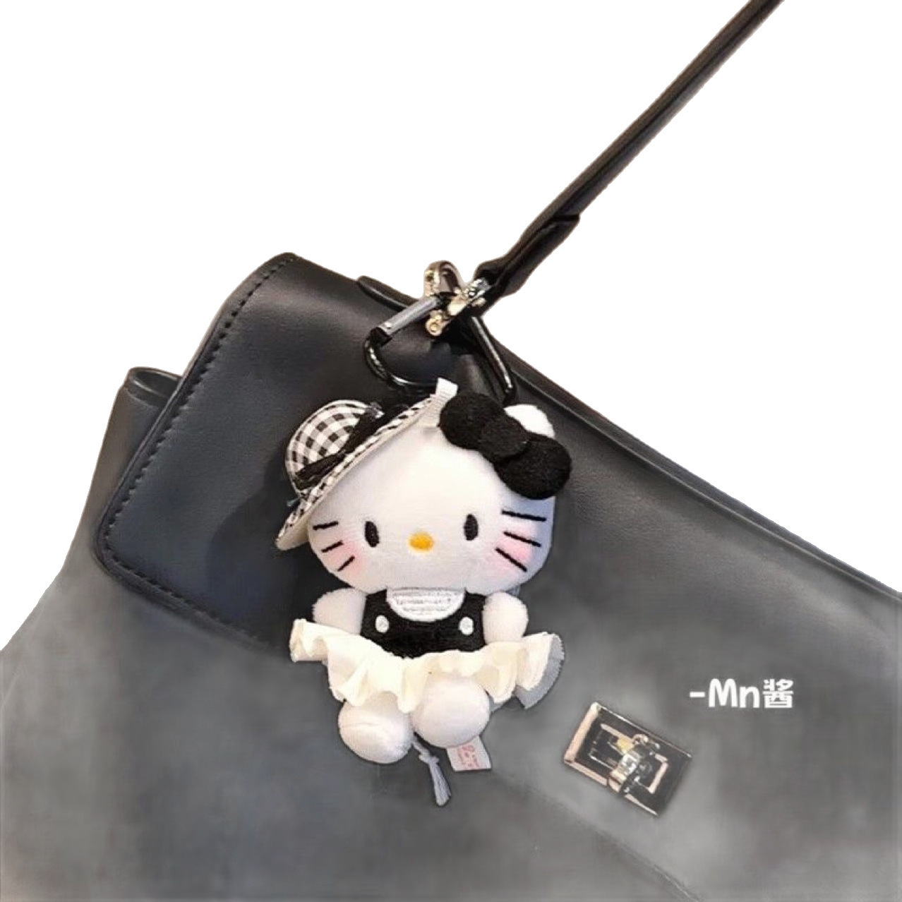 Hepburn style kt cat bag pendant, cute plush doll, high-end schoolbag accessory for girls, perfect for best friends Item Picture