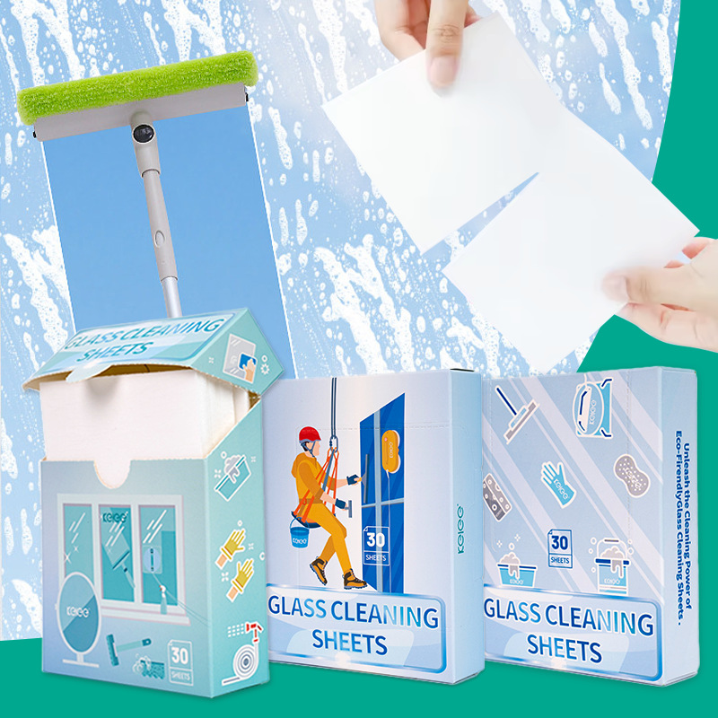 Glass water tablet cleaning liquid, concentrated glass cleaner, English packaging, direct sales from the manufacturer, solid oil stain removal cleaning tablets Item Picture