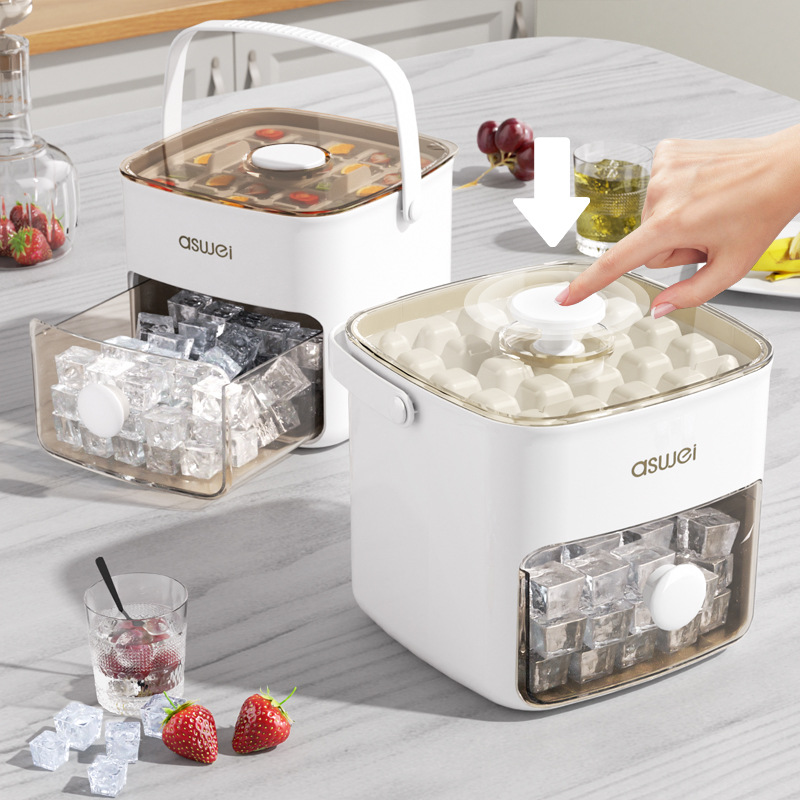 Press ice cube trays, ice cube molds, ice boxes, ice hockey balls, magic molds, large-capacity ice storage, household food-grade refrigerators