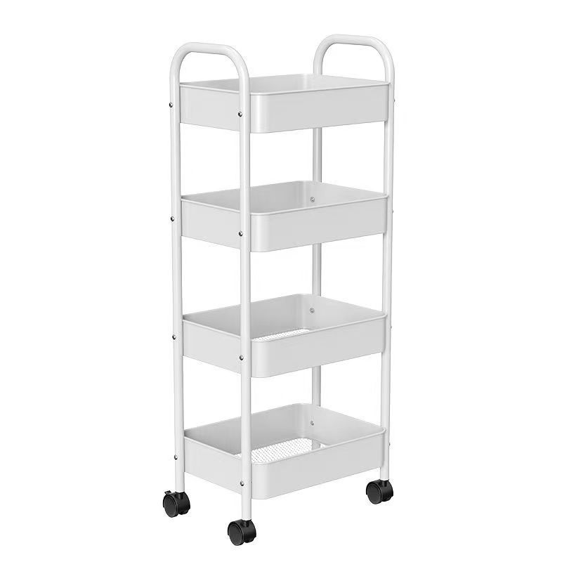 Trolley rack, kitchen floor-standing multi-layer mobile bookshelf, snack storage rack, bathroom bean curd rack Item Picture