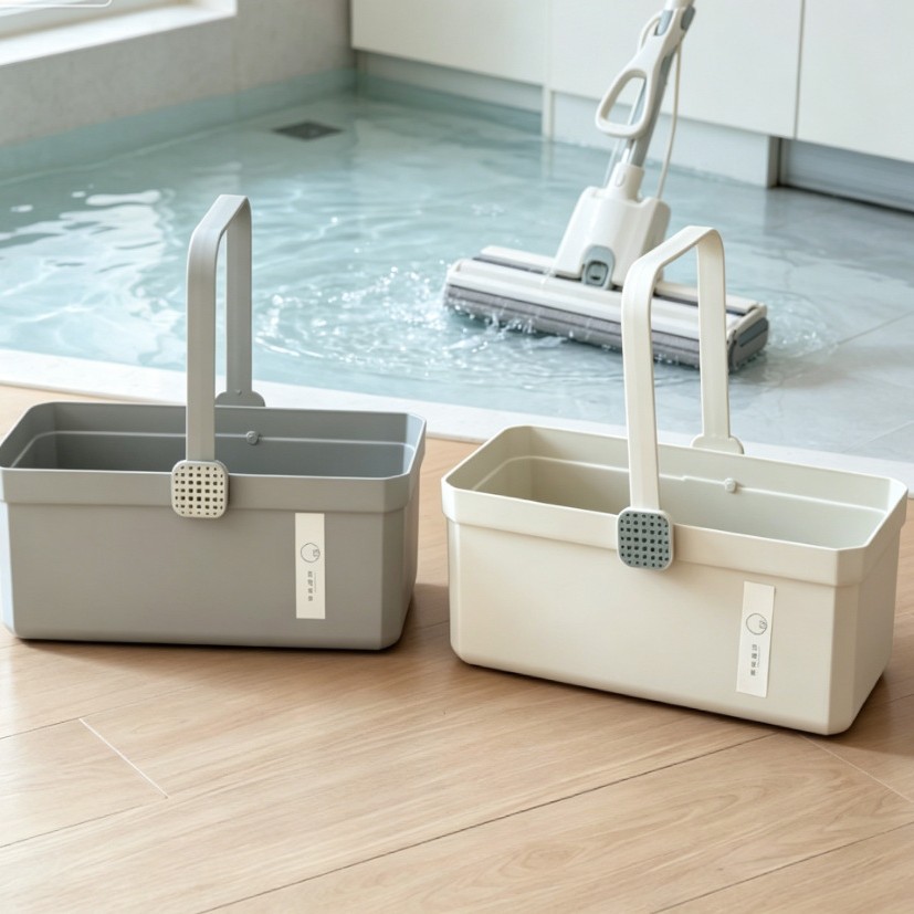 Simple plastic water bucket, hand-held bucket, thickened household student dormitory large laundry bucket, foot-washing bucket, mop bucket, water storage bucket Application Scenario