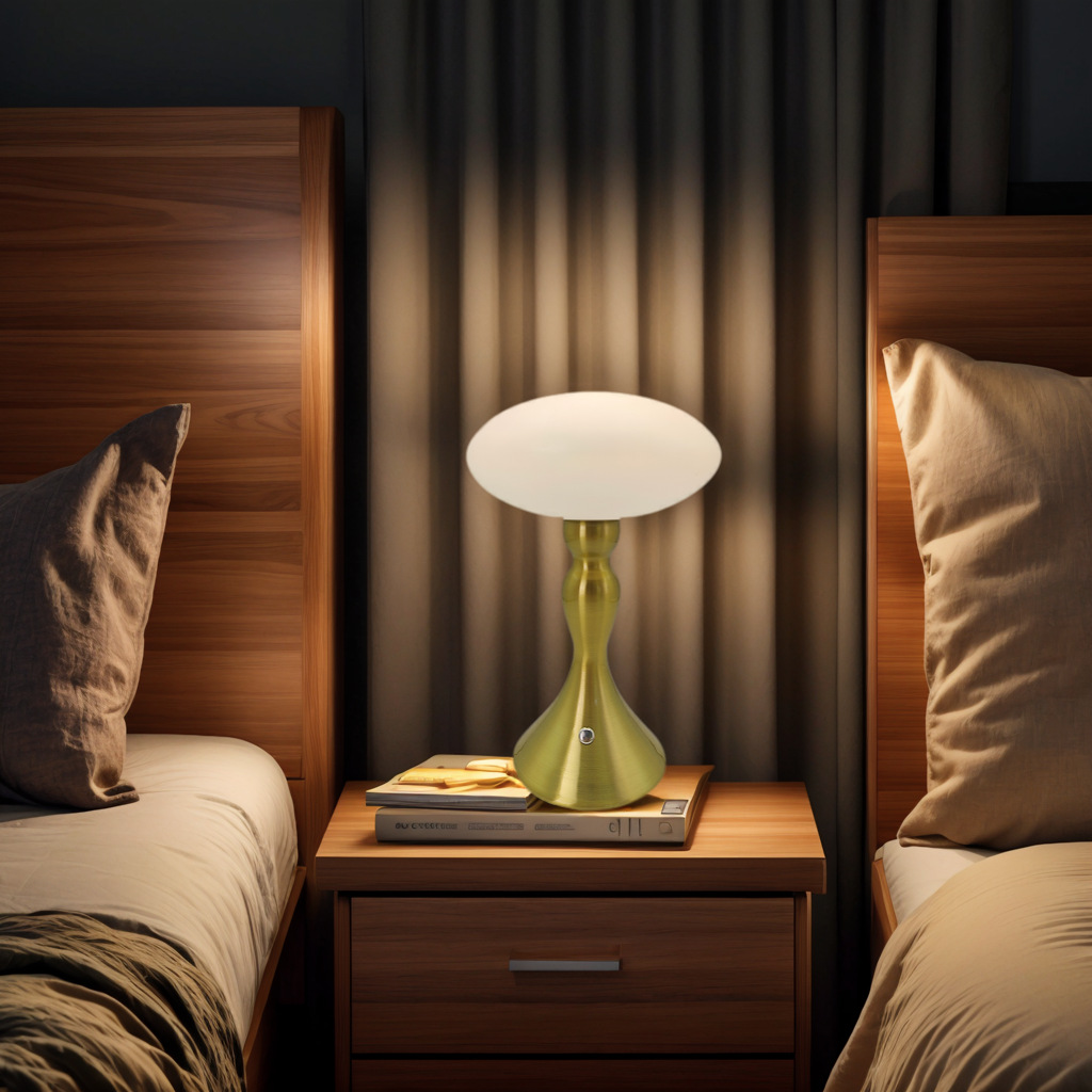 LED metal table lamp, bedroom bedside, dining room, bar, coffee shop, hotel touch charging ambient light, bedside table details Picture