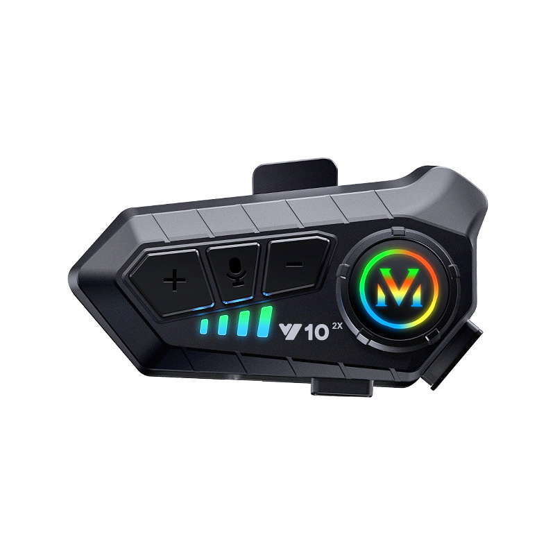 Y10-2X跨境爆款对讲头盔蓝牙耳机500米2人对讲智能语音头盔耳机