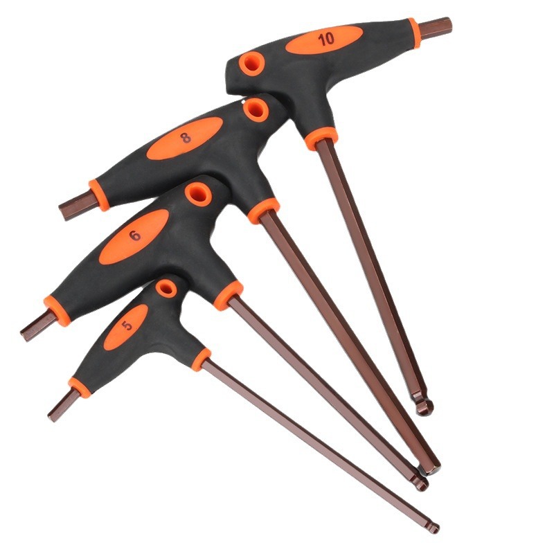 Llave allen tipo t S2 cabeza plana extendida cabeza de bola destornillador hexagonal única llave prismática hexagonal - 5