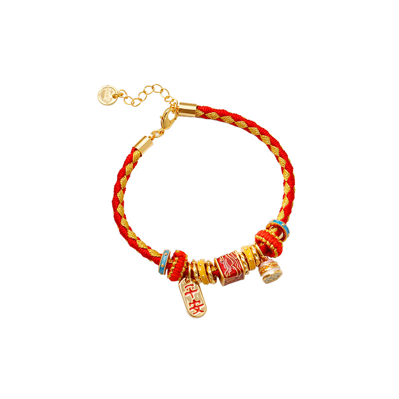 Hyacinth original design Peace hand-woven red rope bracelet, Douyin hit health pendant jewelry, 2025 new trend Item Picture