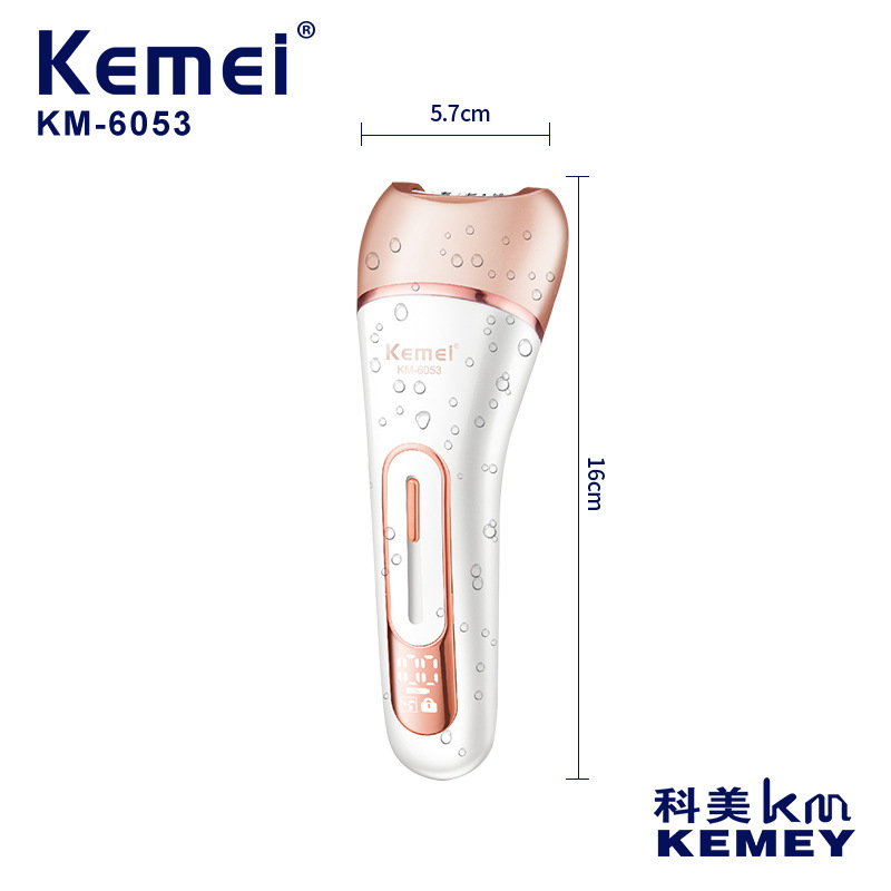 Komei shaver crossover KM-6053 mujer tijera privada multifuncional 6 en 1 depilador eléctrico lavable Item Picture