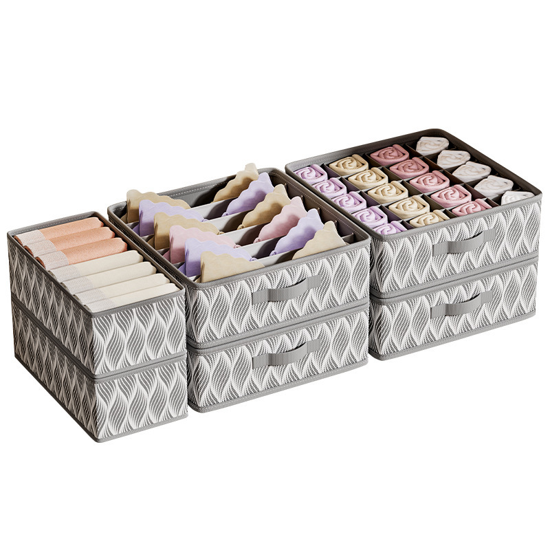 Underwear storage box, compartment-dividing magic tool, wardrobe drawer-style bra, socks and underwear organization box, three-in-one home fabric Item Picture