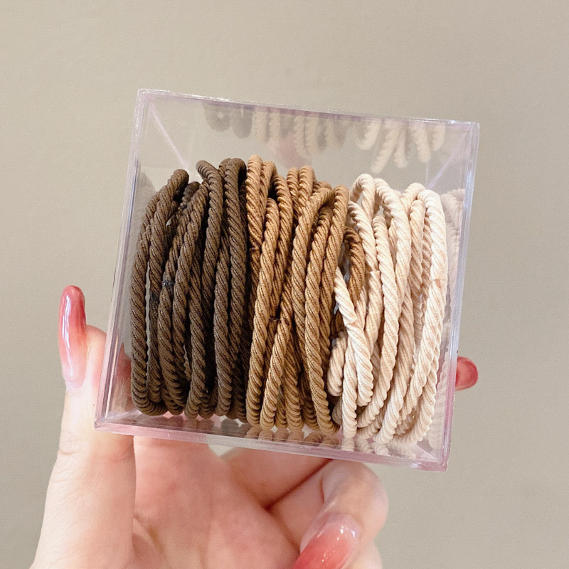 2023 New style leather band women's simple hair band, hair tie rubber band, high ponytail hair tie, hair band, leather band hair tie Specification image